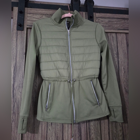 Avia Jackets & Blazers - Avia Green Puffer Jacket Quilted Design